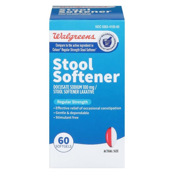 Walgreens Stool Softener Softgels.